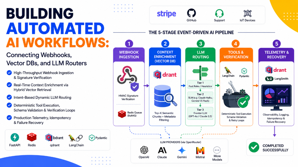 Building Automated AI Workflows: Connecting Webhooks, Vector DBs, and LLM Routers